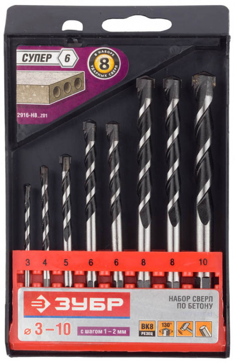 Набор сверел ЗУБР 2916-H8_z01