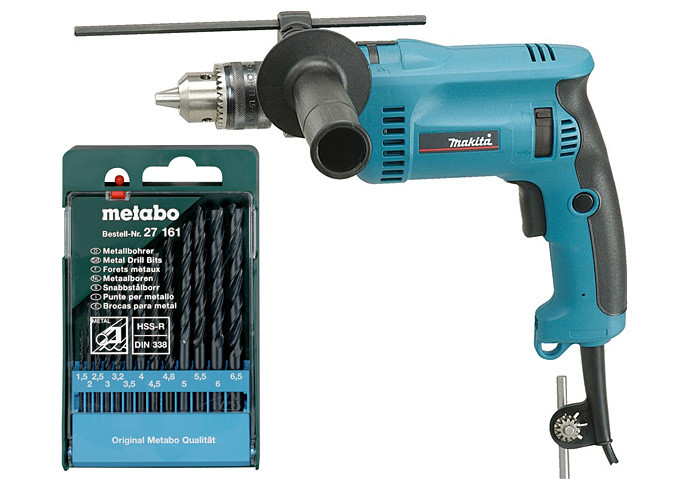 Ударная дрель MAKITA HP1640 + набор сверл