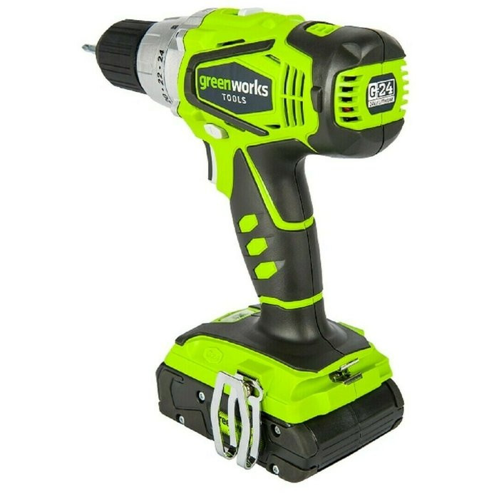Дрель-шуруповерт аккумуляторная Greenworks G24DDK2, 24V, c 1хАКБ 2 А.ч и ЗУ в кейсе