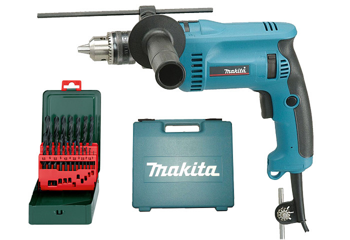 Ударная дрель MAKITA HP1640K + набор сверл