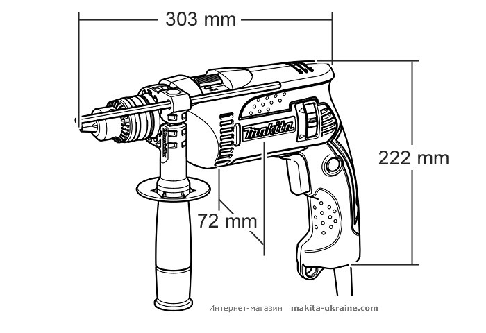 Ударная дрель MAKITA HP1640K + набор сверл