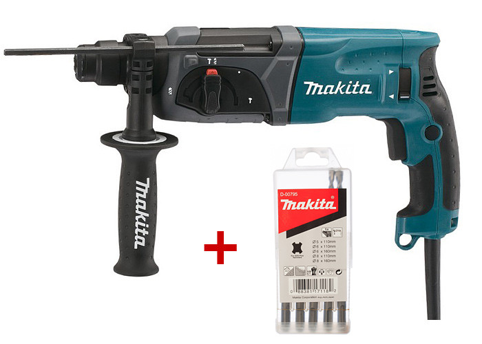 Перфоратор MAKITA HR2470 + набор буров D-00795