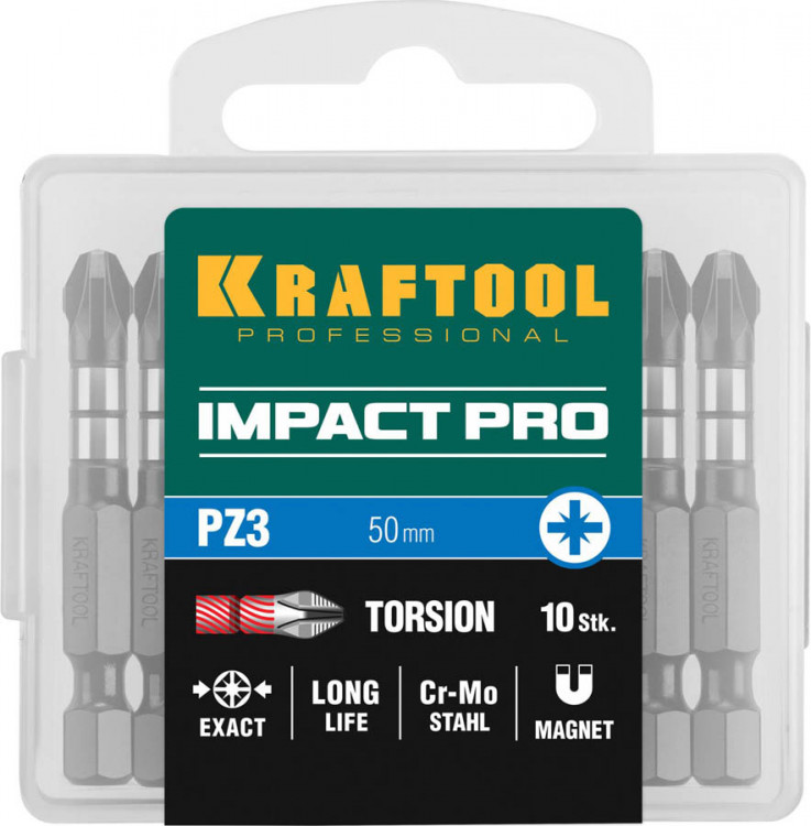 Ударные биты KRAFTOOL 26193-3-50-S10