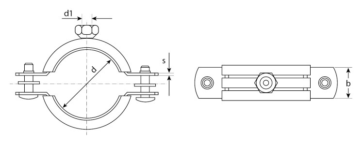 Хомут трубный с гайкой ЗУБР 37850-165-175-1