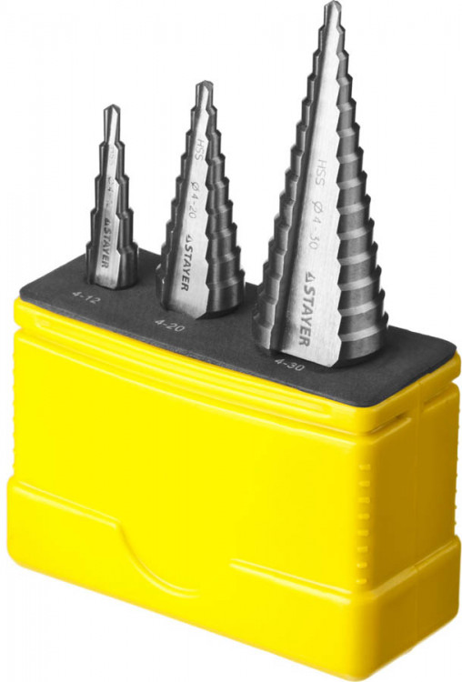Ступенчатое сверло по металлу набор STAYER 29660-4-30-H3