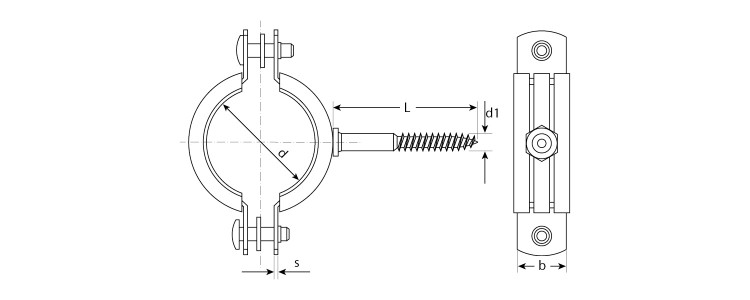 Хомут трубный оцинкованный ЗУБР 37854-40-46-1