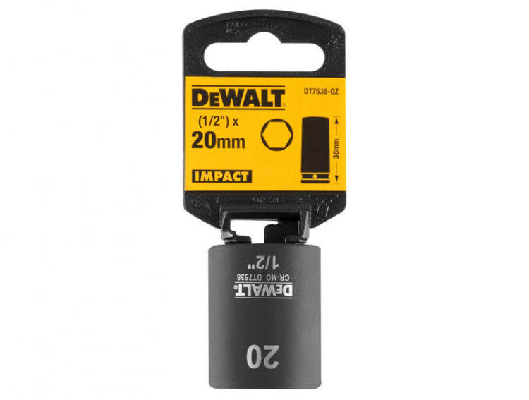 Головка торцевая ударная короткая IMPACT DeWALT DT7538