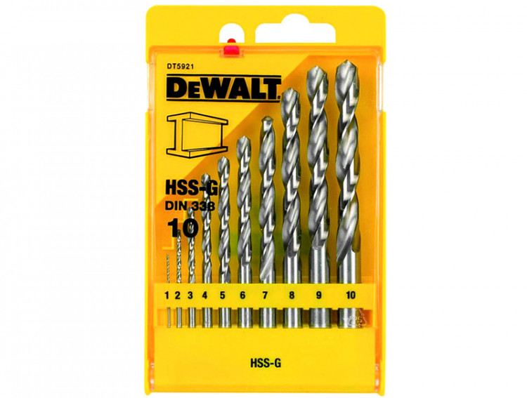 Набор сверл по металлу DeWALT HSS-G DT5921 (1-10 мм)