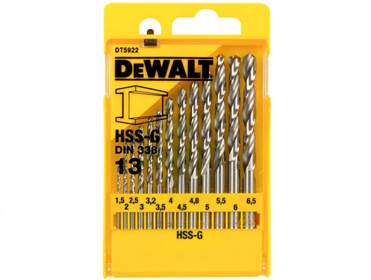 Набор сверл по металлу DeWALT HSS-G DT5922 (1.5-6.5 мм)