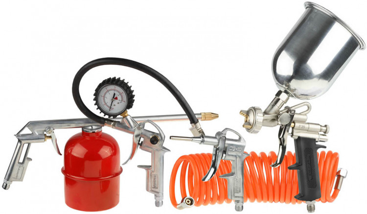 Набор пневматический универсальный: краскораспылитель с верхним бачком