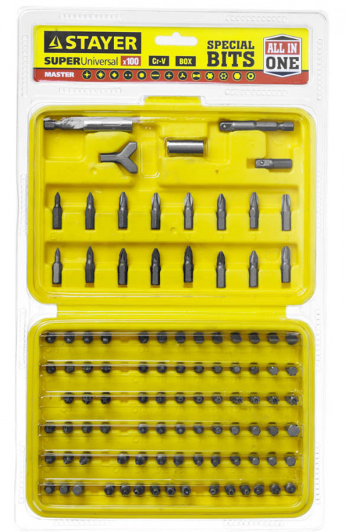Универсальный набор бит STAYER 2604-H100