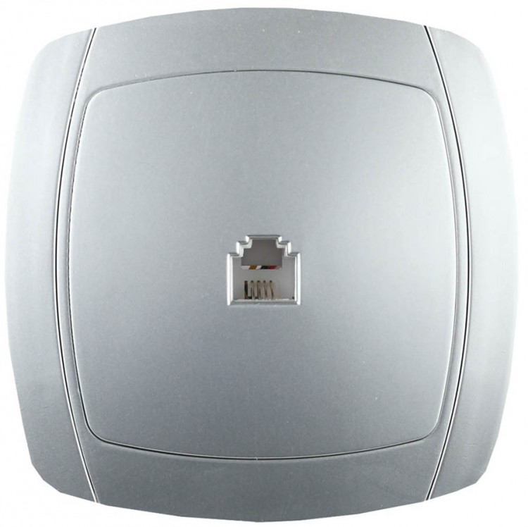 Одинарная телефонная розетка СВЕТОЗАР АКЦЕНТ SV-54217-SM