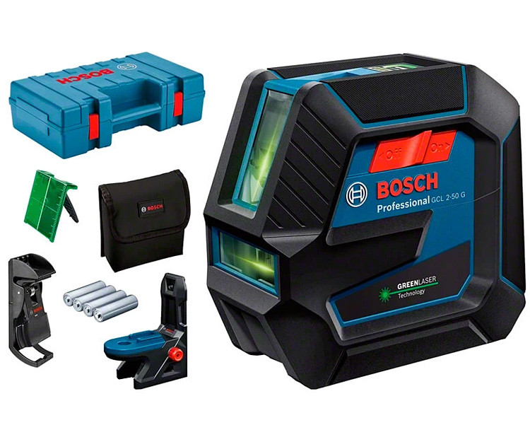 Линейный нивелир BOSCH GCL 2-50 G + RM 10 + DK 10 + кейс