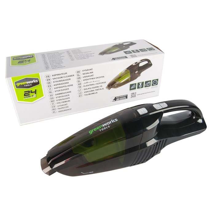 Пылесос ручной аккумуляторный Greenworks G24HV, 24V, без АКБ и ЗУ