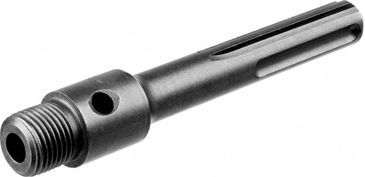 Державка ЗУБР 29188-160 предназначена для использования с коронками по бетону с посадкой М22 и центрирующими сверлами с коническим хвостовиком на перфораторах с зажимом SDS-max и мощностью не менее 1100 Вт для работ по бетону