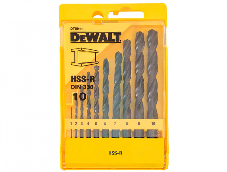 Набор сверл по металлу DeWALT HSS-R DT5911 (1-10 мм)