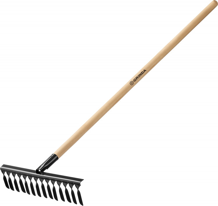 Грабли садовые с деревянным черенком GRINDA 39581-14