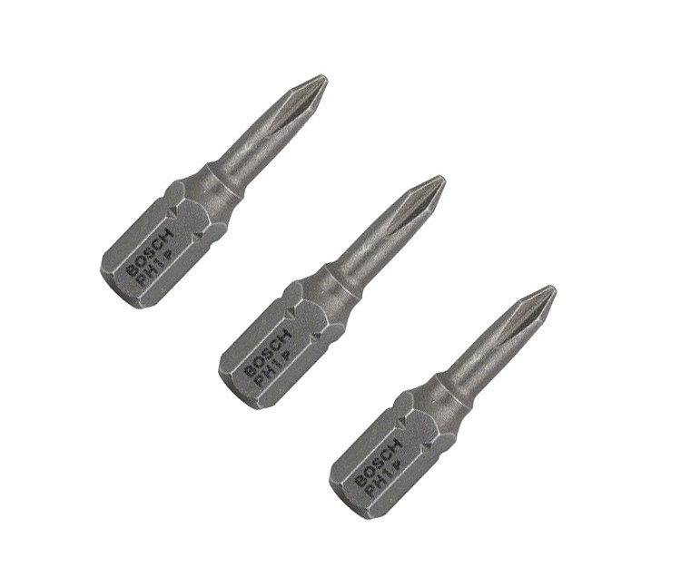 Бита Bosch Extra Hard 25 мм PH1, 3 шт.