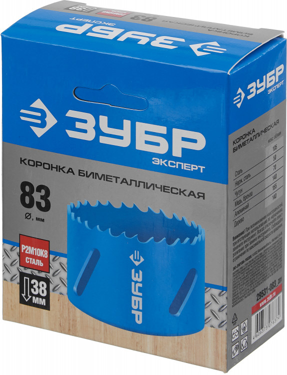 Буровая коронка биметаллическая ЗУБР 29531-083_z01