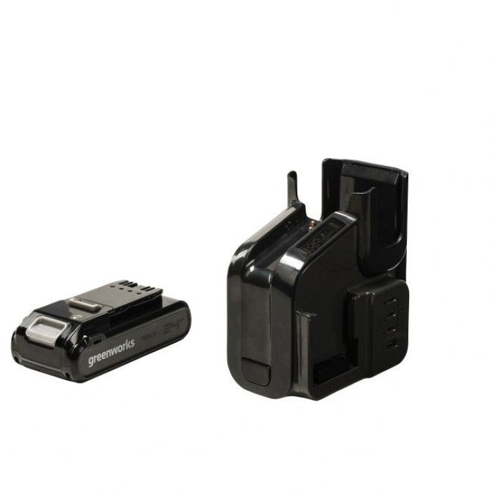 Пылесос беспроводной вертикальный аккумуляторный GREENWORKS 24В G24SVK4 с АКБ и ЗУ