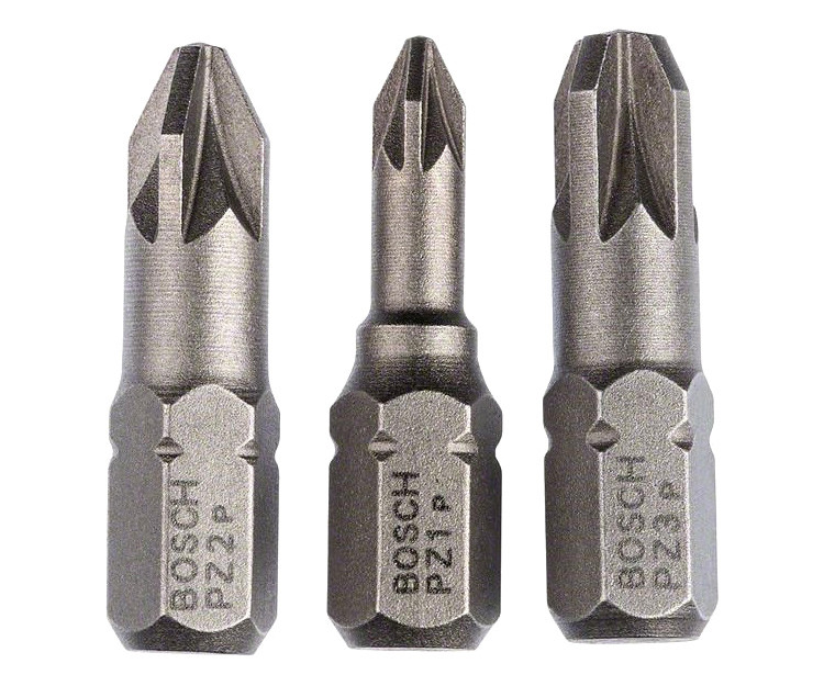 Бита Bosch Extra Hard 25 мм PH1, PH2, PH3, 3 шт.