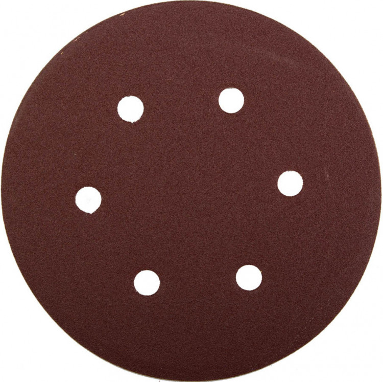 Круги шлифовальные на липучке из абразивной бумаги 150 мм ЗУБР 6 отв. Р100