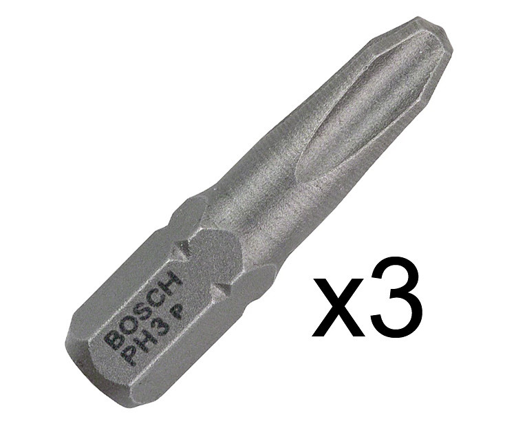 Бита Bosch Extra Hard 25 мм PH3, 3 шт.