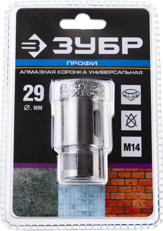 Буровая коронка алмазная ЗУБР 29865-29