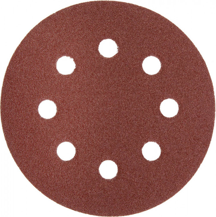 Круги шлифовальные на липучке из абразивной бумаги 125 мм ЗУБР 8 отв. Р100