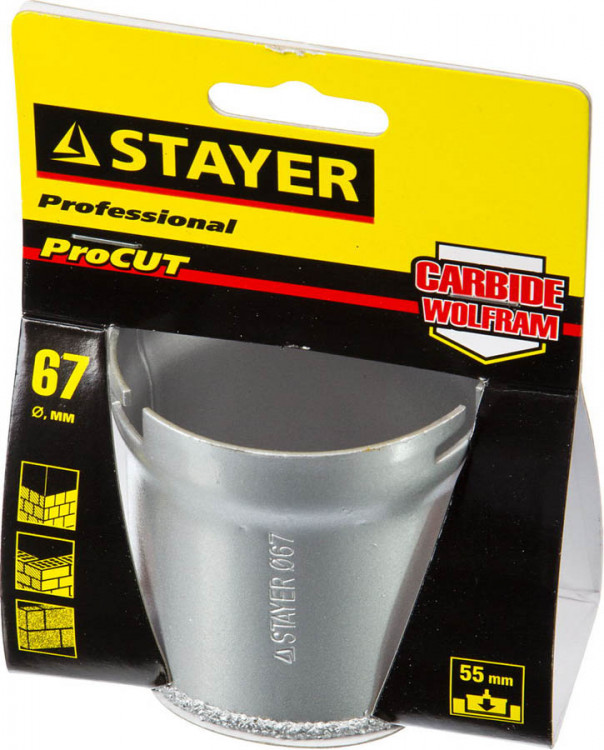 Буровая коронка с твердосплавным напылением STAYER 33345-67