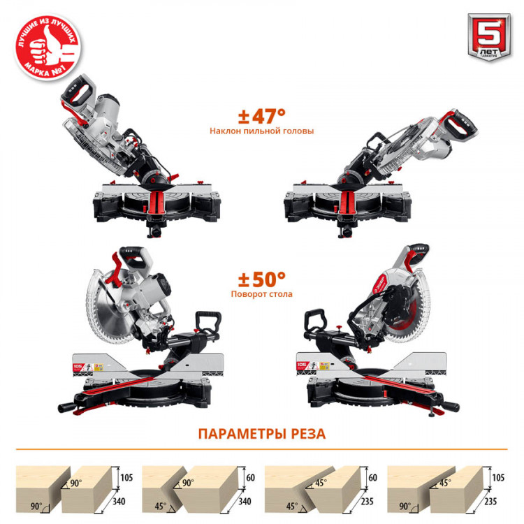 Пила торцовочная ЗУБР ЗПТ-305-1800 ПЛ