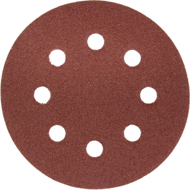 Круги шлифовальные на липучке из абразивной бумаги 125 мм ЗУБР 8 отв. Р80