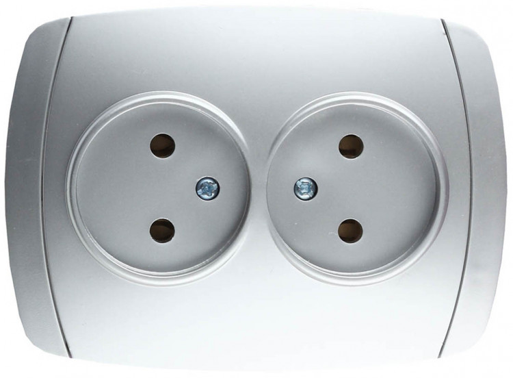 Двойная розетка СВЕТОЗАР АКЦЕНТ SV-54202-SM