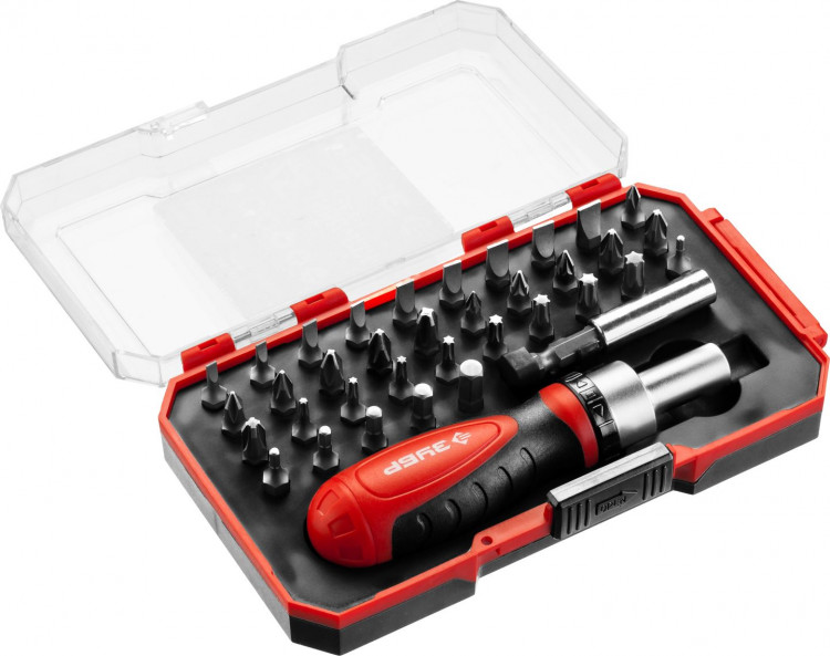 Отвертка реверсивная с насадками ЗУБР 25164-H37