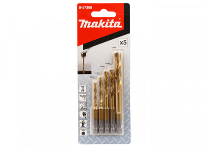 Набор сверл HSS-TiN MAKITA B-57308