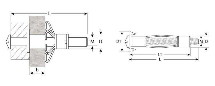 Анкер для пустотелых конструкций ЗУБР 4-302476-08-080