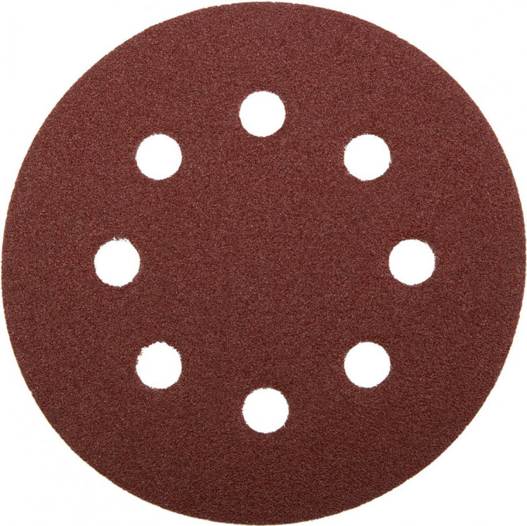 Круги шлифовальные на липучке из абразивной бумаги 125 мм ЗУБР 8 отв. Р60