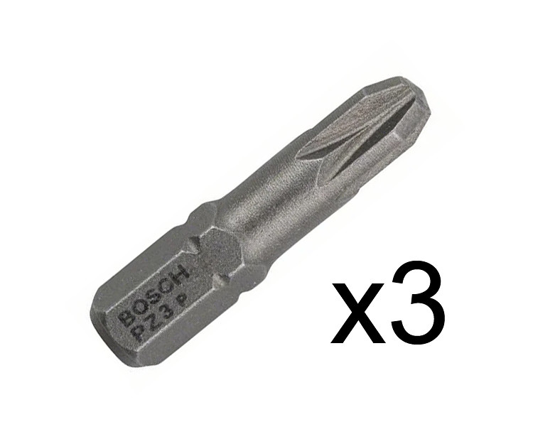 Бита Bosch Extra Hard 25 мм PZ3, 3 шт.
