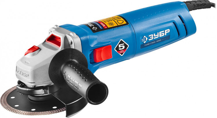 Угловая шлифмашина ЗУБР УШМ-П125-1200 ЭПСТ