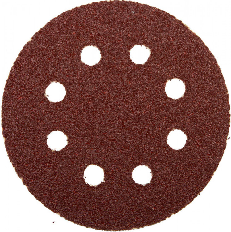 Круги шлифовальные на липучке из абразивной бумаги 125 мм ЗУБР 8 отв. Р40