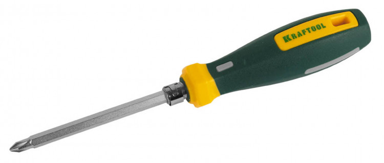 Отвертка универсальная переставная с двусторонним стержнем KRAFTOOL 26168