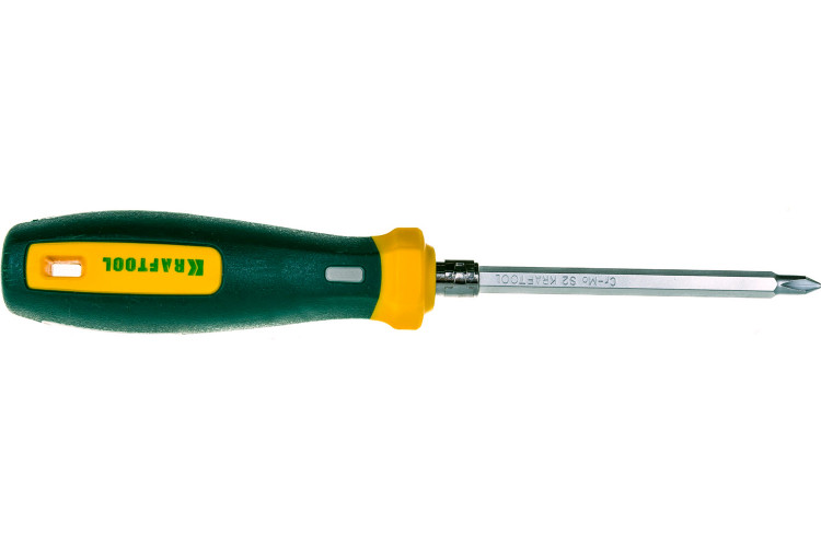 Отвертка универсальная переставная с двусторонним стержнем KRAFTOOL 26168