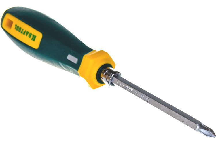 Отвертка универсальная переставная с двусторонним стержнем KRAFTOOL 26168