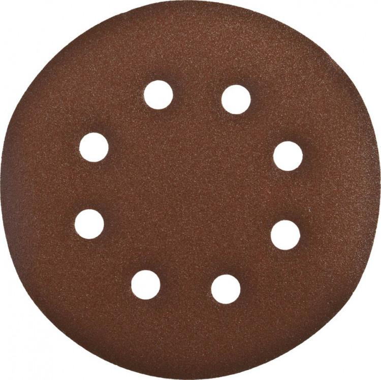 Круги шлифовальные на липучке из абразивной бумаги 150 мм ЗУБР 150 мм 8 отв. Р240