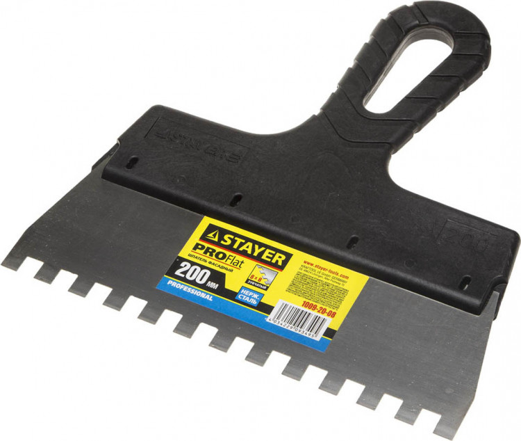 Шпатель зубчатый STAYER 1009-20-08