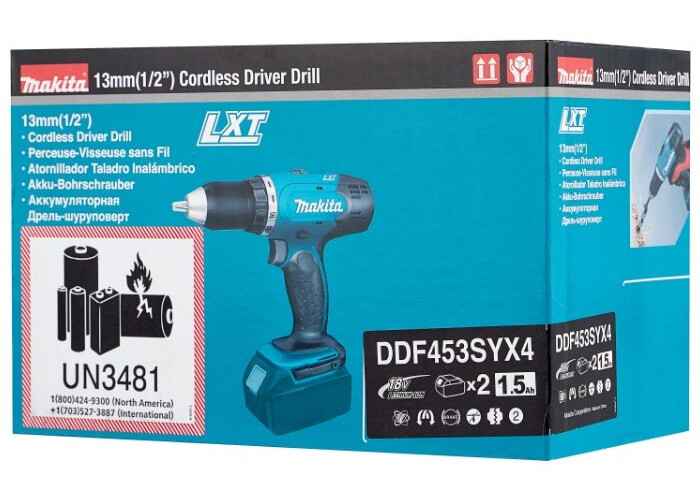 Аккумуляторная дрель-шуруповерт MAKITA DDF453SYX4
