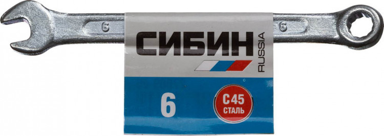 Комбинированный гаечный ключ СИБИН 27089-06