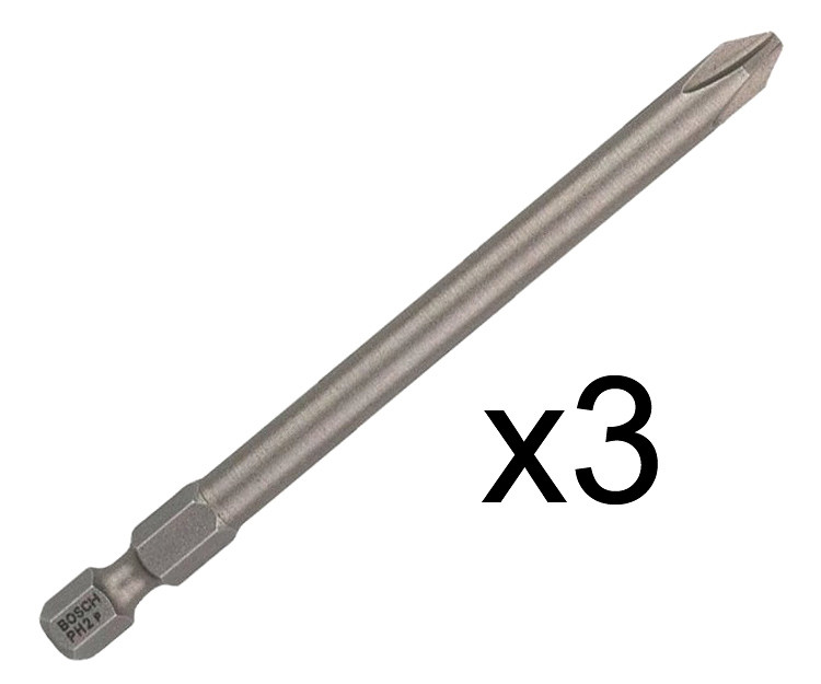 Бита Bosch Extra Hard 89 мм PH2, 3 шт.
