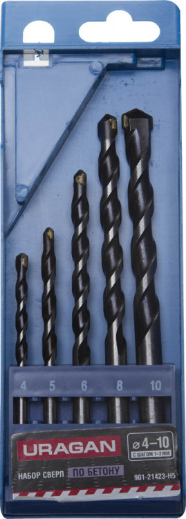 Набор ударных сверл по бетону URAGAN 901-21423-H5