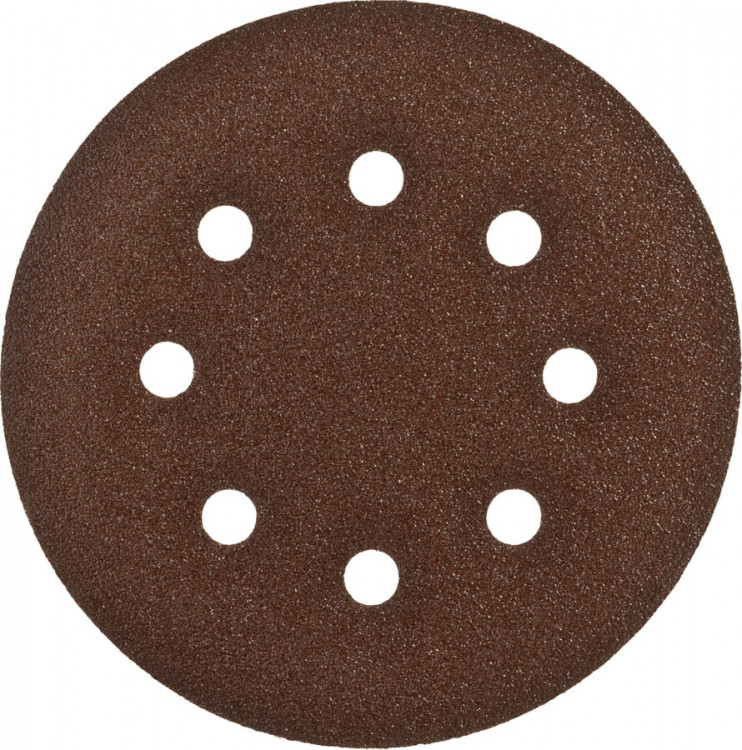 Круги шлифовальные на липучке из абразивной бумаги 150 мм ЗУБР 150 мм 8 отв. Р80